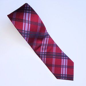 Haight & Ashbury Plaid Burgundy Silk Tie